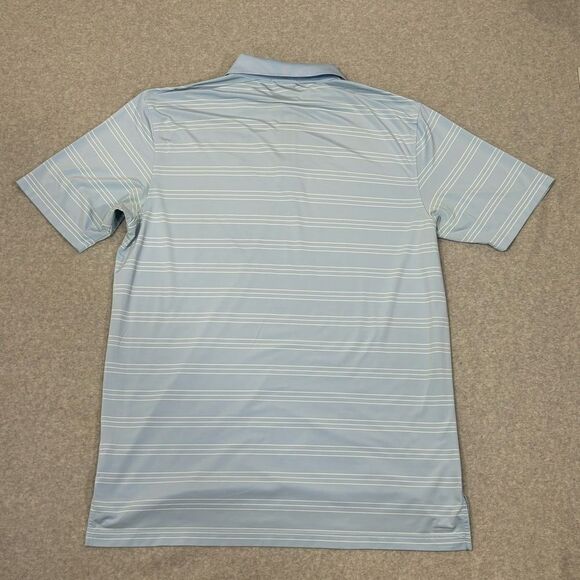 Peter Millar Summer Comfort Mens Polo Golf Shirt Size XL Light Blue Striped Top - Picture 2 of 7